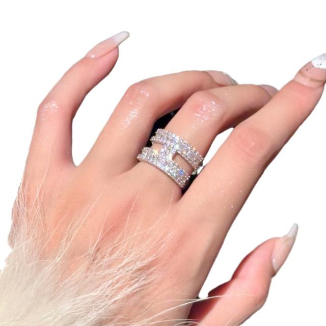 Real gold plated diamond finger rings for women