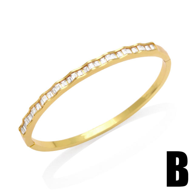Delicate real gold plated copper women bangles