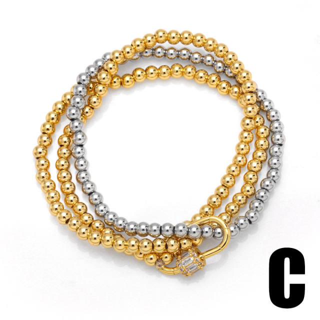 Delicate pave setting cubic zirconc gold plated copper bangle bracelet