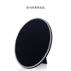 Oval shape pink black gray velvet pearl bead earrings display stand