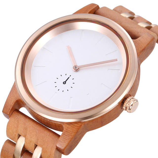 Concise design white color wooden watches for couples