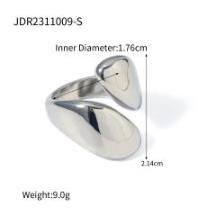 Chunky 18KG geometric design stainless steel finger rings
