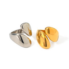 Chunky 18KG geometric design stainless steel finger rings