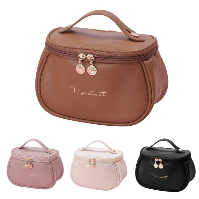 Large capacity PU material cosmetic bag travel bag