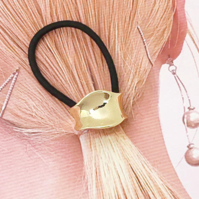 Chunky gold silver color alloy accessory women hair ties