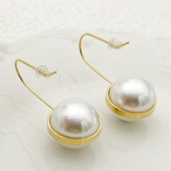 Chic pearl easy match stainless steel earrings ear hook