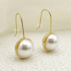 Chic pearl easy match stainless steel earrings ear hook