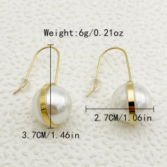 Chic pearl easy match stainless steel earrings ear hook