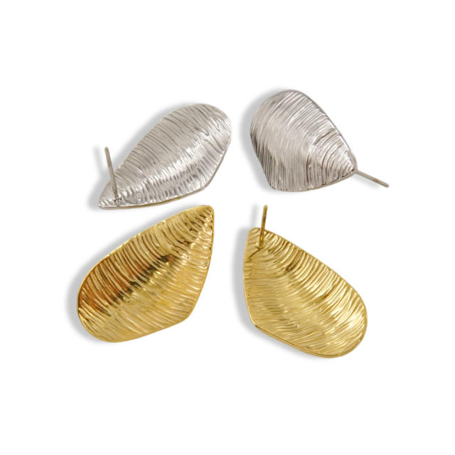 14KG natural beach trend stainless steel earrings