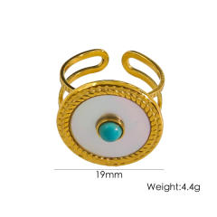 Vintage romantic mother shell stainless steel finger rings