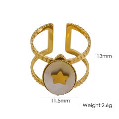 Vintage romantic mother shell stainless steel finger rings