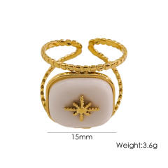 Vintage romantic mother shell stainless steel finger rings