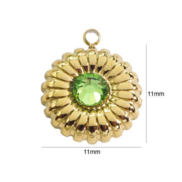 Spring summer color cubic zircon pendant stainless steel necklace pendant