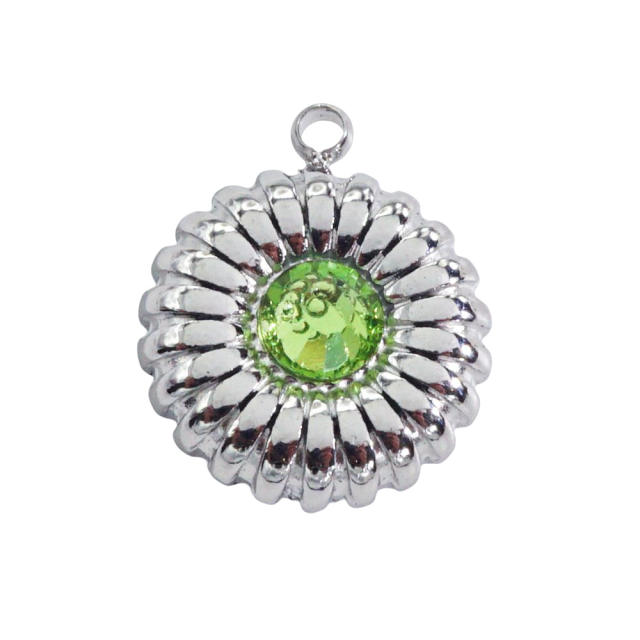 Spring summer color cubic zircon pendant stainless steel necklace pendant