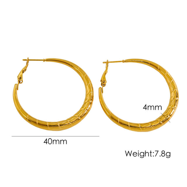 14KG stainless steel big hoop earrings