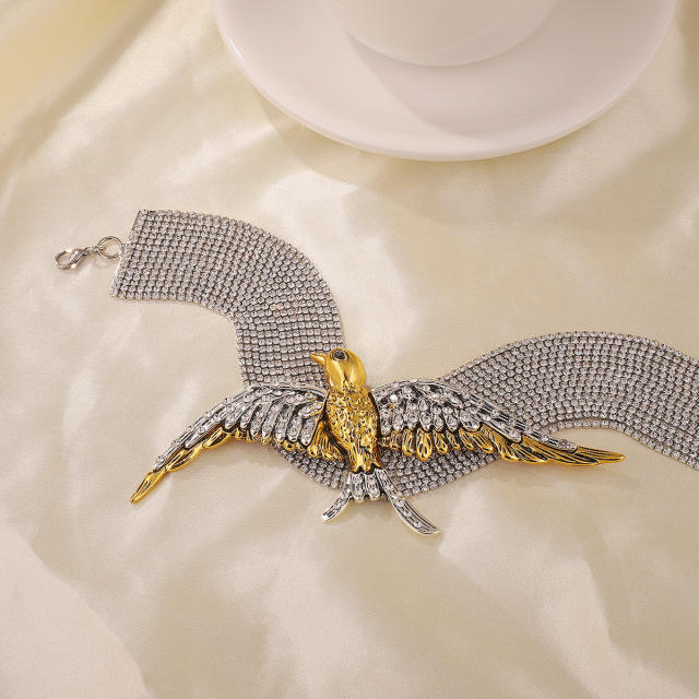 Luxury full rhinestone swallow design choker necklace for women