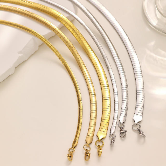 18KG chic stainless steel choker necklace for women