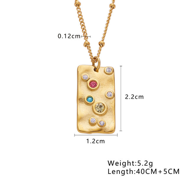 18KG easy match dainty moon coin pendant stainless steel necklace