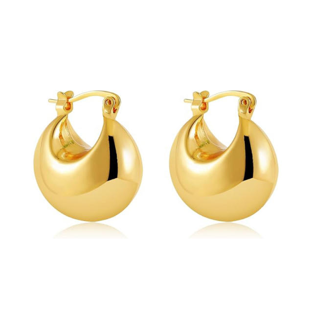 18KG hot sale chunky bolder stainless steel ball earrings