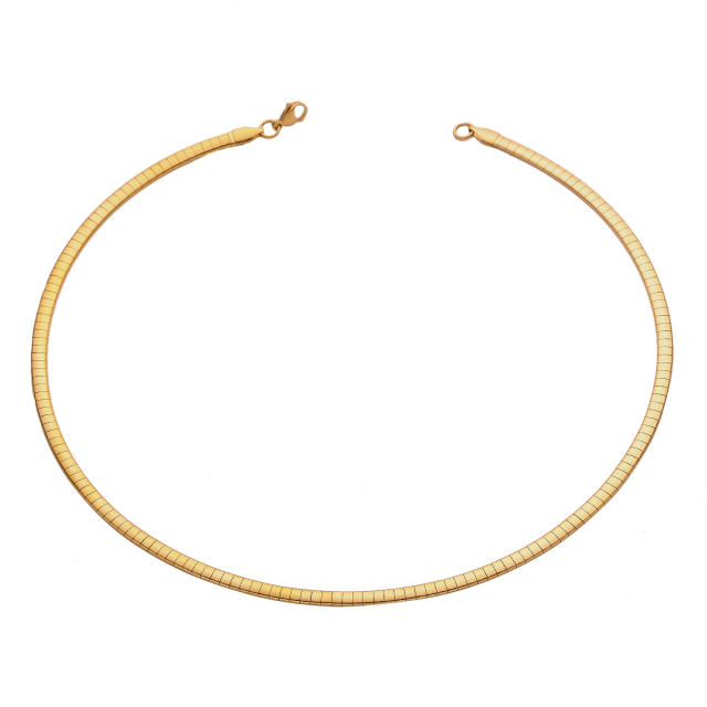 18KG chic stainless steel choker necklace for women