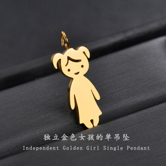 DIY boy girl pendant engrave letter stainless steel necklace