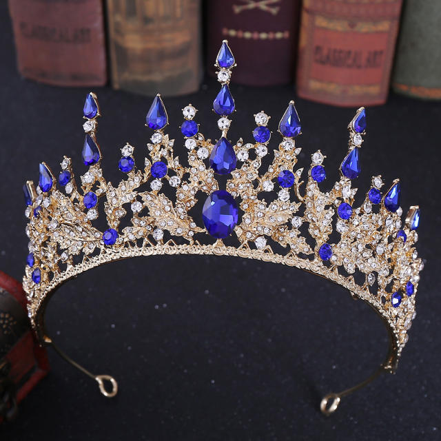 Occident fashion baroque colorful cubic zircon purple hair crown