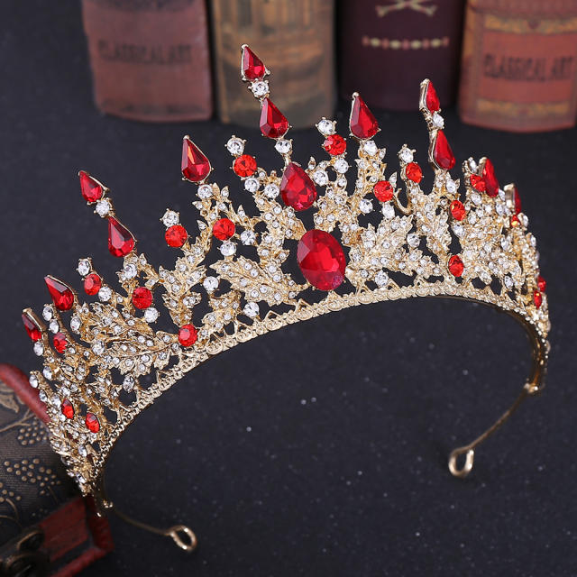 Occident fashion baroque colorful cubic zircon purple hair crown
