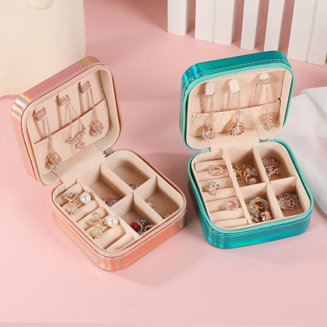 PU material colorful mini Portable jewelry box