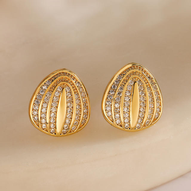 18K real gold plated copper geometric earrings