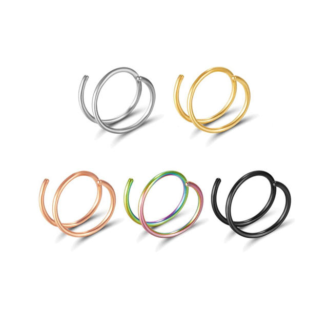 Colorful stainless steel sprial piercing nose rings