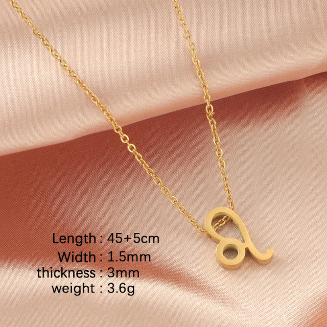 Dainty zodiac symbol stainless steel necklace