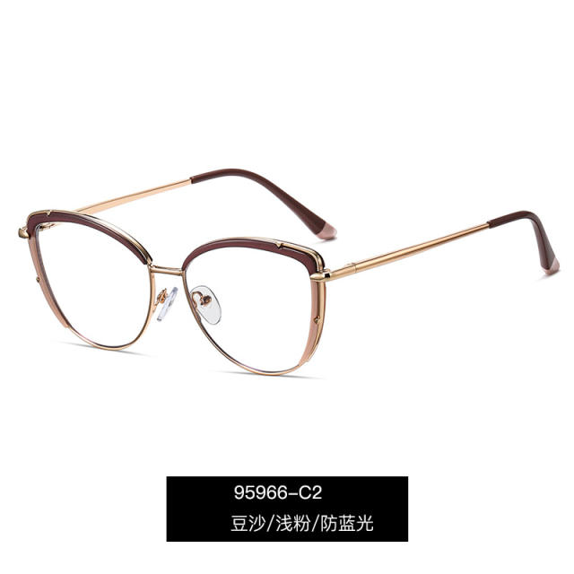 Color matching metal frame blue light reading glasses