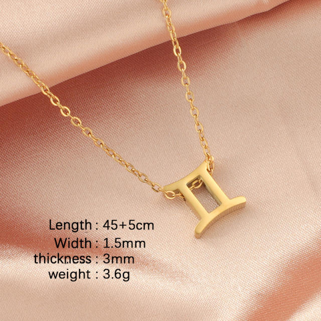 Dainty zodiac symbol stainless steel necklace