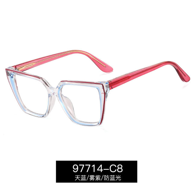 Spring summer new candy color clear blue light reading glasses for women