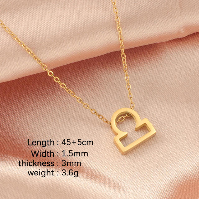 Dainty zodiac symbol stainless steel necklace