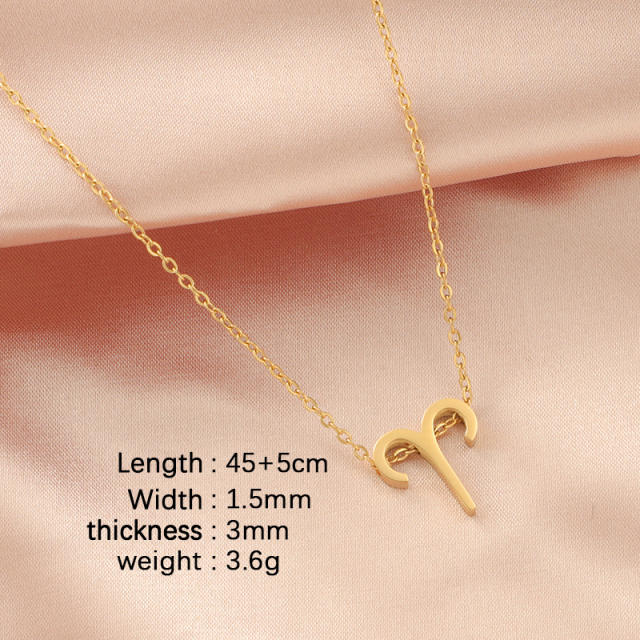 Dainty zodiac symbol stainless steel necklace