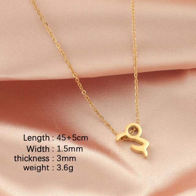 Dainty zodiac symbol stainless steel necklace