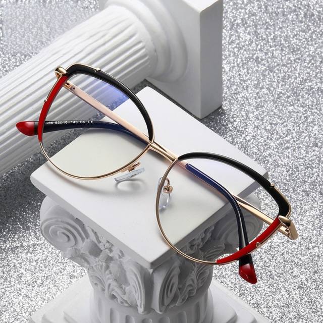 Color matching metal frame blue light reading glasses