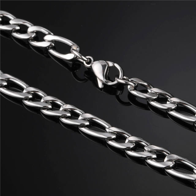 5MM figaro chain hiphop stainless steel chain necklace for men