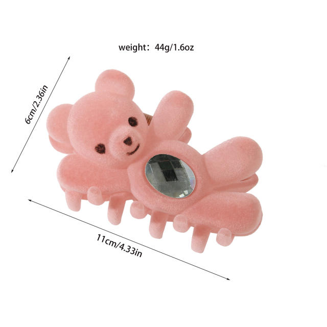 Funny bear cartoon large hair claw clips