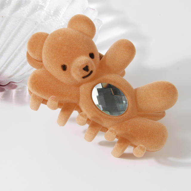 Funny bear cartoon large hair claw clips