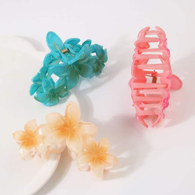 Spring summer bead flower hair claw clips