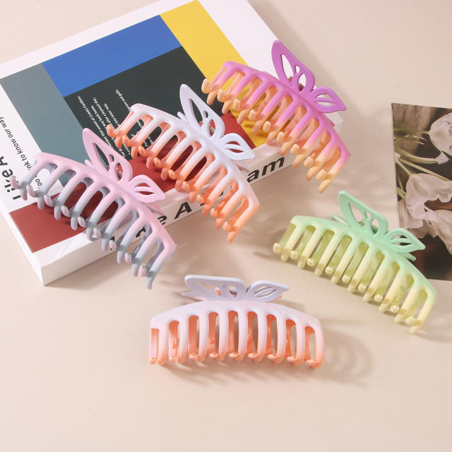 Large size Gradient color plastic hair claw clips