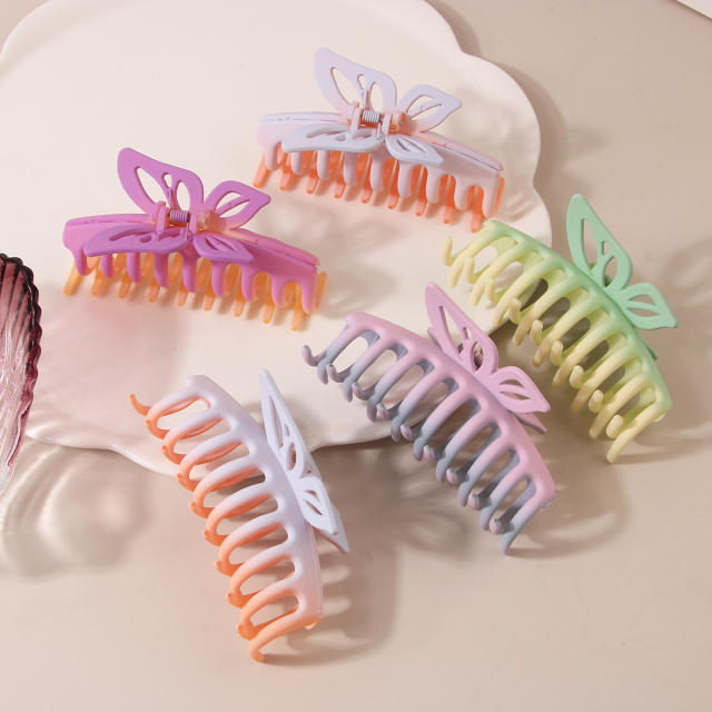 Large size Gradient color plastic hair claw clips