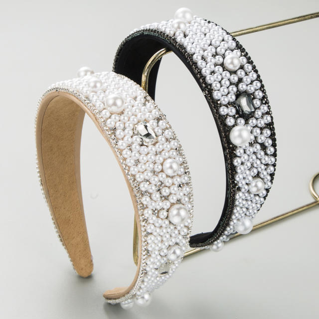 Vintage pearl beaded women headband wedding headband