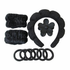 10pcs set plain color padded headband scrunchies hair claw clips set