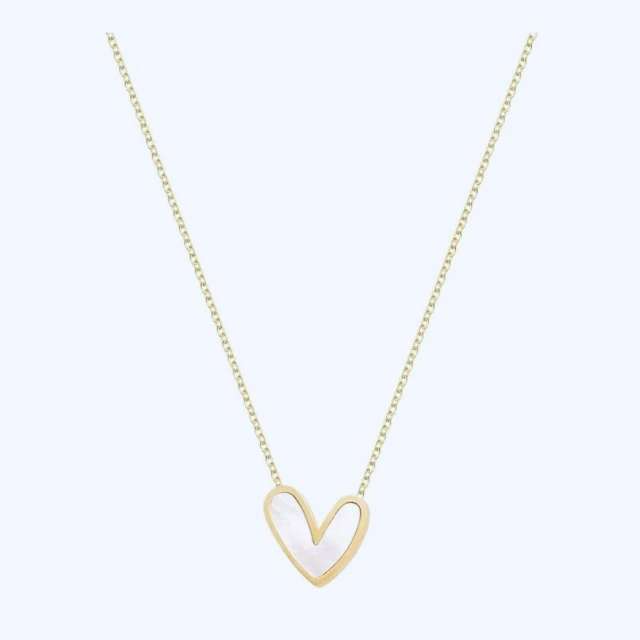 Dainty heart stainless steel necklace earrings set