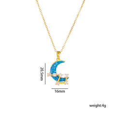 Hot sale moon star pendant stainless steel chain necklace dainty necklace