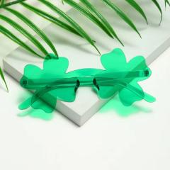 Personality green color clover St.Patrick's Day sunglasses