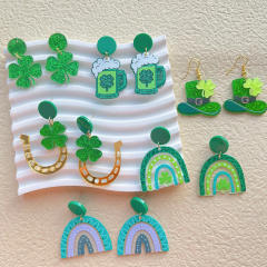 St.Patrick's day acrylic green color earrings